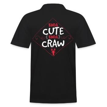Kinda Cute Kinda Craw Crawfish - Men's Polo Shirt - black - Back - Kai (181cm)