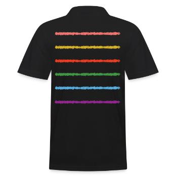 Crayon Lines Simple Artwork - Men's Polo Shirt - black - Back - Kai (181cm)