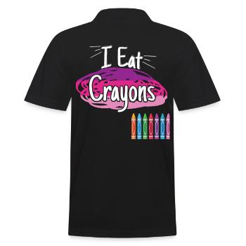 I Eat Crayons - Men's Polo Shirt - black - Back - Kai (181cm)