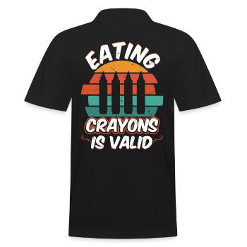 Eating Crayons Is Valid Vintage Distressed - Men's Polo Shirt - black - Back - Kai (181cm)