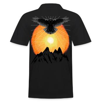 Sunbeams Raven Mountains Beyond Nature Sun - Men's Polo Shirt - black - Back - Kai (181cm)