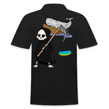 Meeressäuger Wal Fisch Sensenmann Umweltschutz - Männer Poloshirt - Schwarz - Hinten - Kai (181cm)