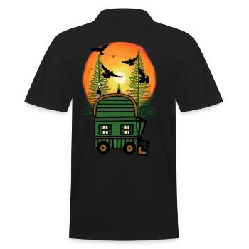 Construction roulotte nature amoureux loisirs hippie vivant éco - Polo Homme - noir - Dos - Kai (181cm)