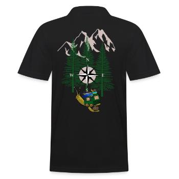Holiday Family Holiday Leisure Family Schnecke - Men's Polo Shirt - black - Back - Kai (181cm)