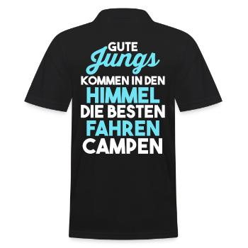 Wohnmobil Wohnwagen Caravan Camper Camping - Männer Poloshirt - Schwarz - Hinten - Kai (181cm)