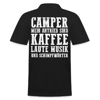 Wohnmobil Wohnwagen Caravan Kaffee Camping Camper - Männer Poloshirt - Schwarz - Hinten - Kai (181cm)
