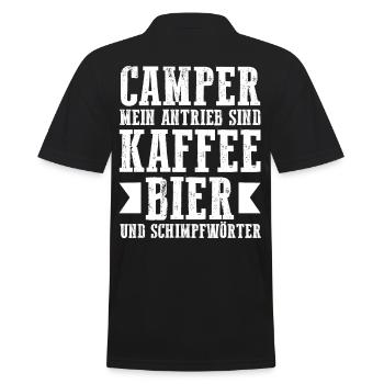 Wohnmobil Wohnwagen Kaffee Bier Camping Camper - Männer Poloshirt - Schwarz - Hinten - Kai (181cm)