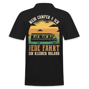 Wohnmobil Wohnwagen Caravan Camping Camper - Männer Poloshirt - Schwarz - Hinten - Kai (181cm)