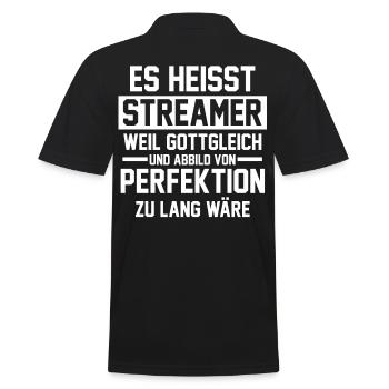 Gaming Zocken Zocker Gamer Streaming Streamer - Männer Poloshirt - Schwarz - Hinten - Kai (181cm)