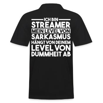 Gaming Zocken Zocker Gamer Streaming Streamer - Männer Poloshirt - Schwarz - Hinten - Kai (181cm)