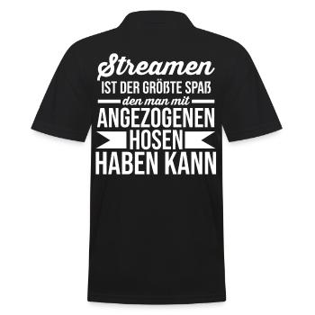 Gaming Zocken Zocker Gamer Streaming Streamer - Männer Poloshirt - Schwarz - Hinten - Kai (181cm)