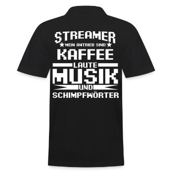 Gaming Zocken Zocker Gamer Streaming Streamer - Männer Poloshirt - Schwarz - Hinten - Kai (181cm)