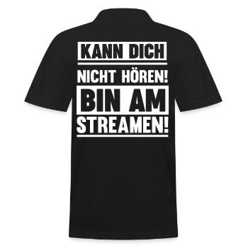 Gaming Zocken Zocker Gamer Streaming Streamer - Männer Poloshirt - Schwarz - Hinten - Kai (181cm)