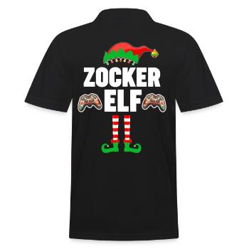 Weinachten Weihnachtself Gamer Zocker Gaming Elfen - Männer Poloshirt - Schwarz - Hinten - Kai (181cm)