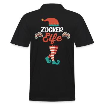 Weinachten Weihnachtself Gamer Zocker Gaming Elfen - Männer Poloshirt - Schwarz - Hinten - Kai (181cm)