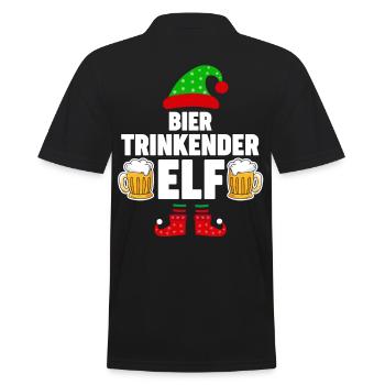 Weinachten Weihnachtself Bier Elfe Elfen - Männer Poloshirt - Schwarz - Hinten - Kai (181cm)