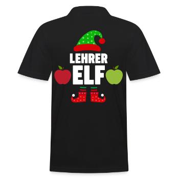 Weinachten Weihnachtself Lehrer Elf Elfen - Männer Poloshirt - Schwarz - Hinten - Kai (181cm)