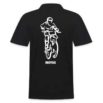 MOTOCROSS MOTX - Männer Poloshirt - Schwarz - Hinten - Kai (181cm)