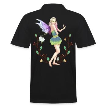 Natur Fantasy Elfe Fee Feen Märchen Kinder Kind - Männer Poloshirt - Schwarz - Hinten - Kai (181cm)