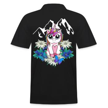 Alps Unicorn Spring Mythical Animals Alm Children - Men's Polo Shirt - black - Back - Kai (181cm)