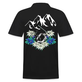 Alpen Gentiane Edelweiss Alpinistes Escalade Montagnes - Polo Homme - noir - Dos - Kai (181cm)