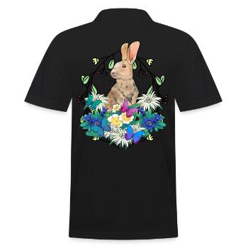 Early Spring Rabbit Easter Happy Easter Nature - Men's Polo Shirt - black - Back - Kai (181cm)