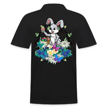 Early Spring Easter Eggs Easter Brush Easter - Men's Polo Shirt - black - Back - Kai (181cm)