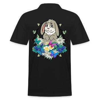 Early Spring Rabbit Easter Happy Easter Nature - Men's Polo Shirt - black - Back - Kai (181cm)