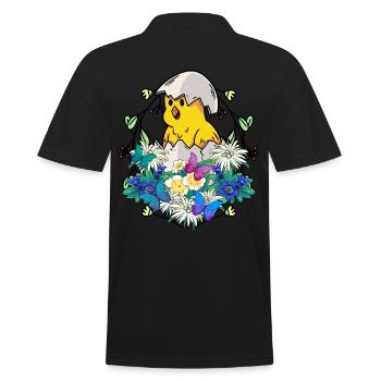 Early Spring Chicks Poultry Happy Easter Nature - Men's Polo Shirt - black - Back - Kai (181cm)