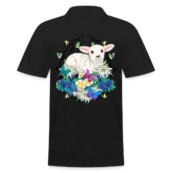 Frühlingsanfang Lamm Schafe frohe Ostern Natur - Männer Poloshirt - Schwarz - Hinten - Kai (181cm)
