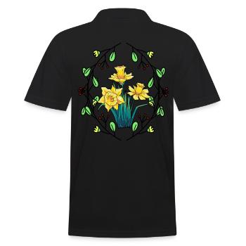 Cooking Flowers Daffodils Nature Gardener Flora - Men's Polo Shirt - black - Back - Kai (181cm)