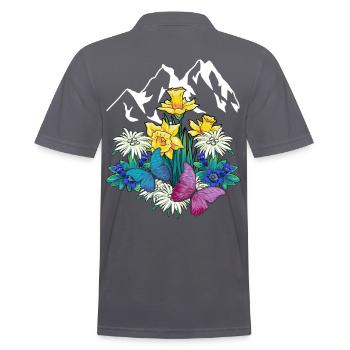Autriche Tyrol printemps Nature Amoureux de la nature Alm - Polo Homme - charbon - Dos - Nico (186cm)