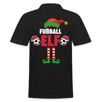 Weinachten Weihnachtself Fußball Elf Elfen - Männer Poloshirt - Schwarz - Hinten - Kai (181cm)
