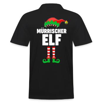 Weinachten Weihnachtself Mürrischer Elf Elfen - Männer Poloshirt - Schwarz - Hinten - Kai (181cm)