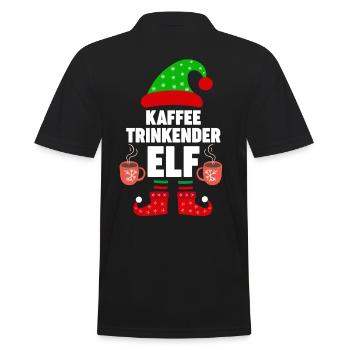 Weinachten Weihnachtself Kaffee Elf Elfen - Männer Poloshirt - Schwarz - Hinten - Kai (181cm)