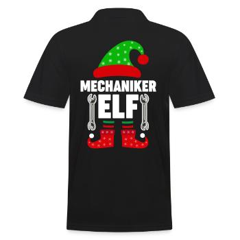 Weinachten Weihnachtself Mechaniker Elf Elfen - Männer Poloshirt - Schwarz - Hinten - Kai (181cm)