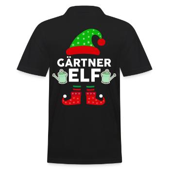 Weinachten Weihnachtself Gärtner Elf Elfen - Männer Poloshirt - Schwarz - Hinten - Kai (181cm)