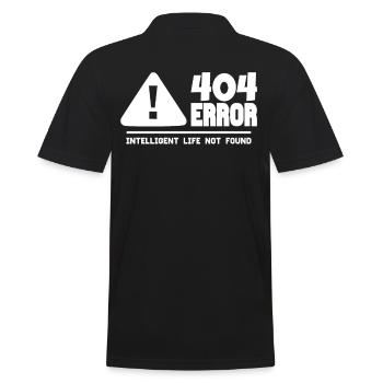 Computer and programmer geek. 404 Errors - Men's Polo Shirt - black - Back - Kai (181cm)
