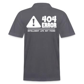 Computer and programmer geek. 404 Errors - Men's Polo Shirt - charcoal grey - Back - Nico (186cm)