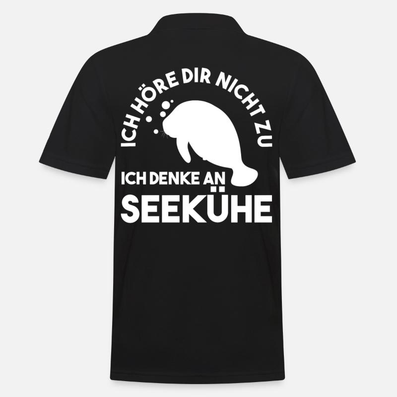 Meerkuh Seekuh - Männer Poloshirt - Schwarz