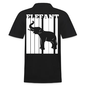 Dickhäuter Rüsseltier Elefant - Männer Poloshirt - Schwarz - Hinten - Kai (181cm)