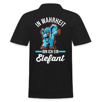 Dabbing Dickhäuter Rüsseltier Elefant - Männer Poloshirt - Schwarz - Hinten - Kai (181cm)