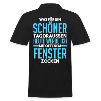 Gaming Zocken Zocker Gamer - Männer Poloshirt - Schwarz - Hinten - Kai (181cm)