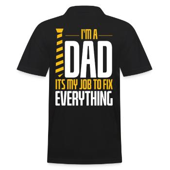 Im A Dad Its My Job To Fix Everything - Men's Polo Shirt - black - Back - Kai (181cm)