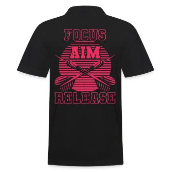 Focus Aim Release Darts Vintage Distressed - Men's Polo Shirt - black - Back - Kai (181cm)