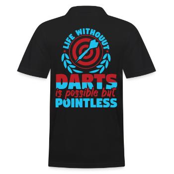 Life Without Darts Is Possible But Pointless - Men's Polo Shirt - black - Back - Kai (181cm)