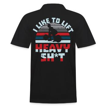 I Like To Lift Heavy Shit - Men's Polo Shirt - black - Back - Kai (181cm)