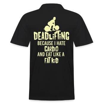 Deadlifting Because I Hate Cardio - Men's Polo Shirt - black - Back - Kai (181cm)