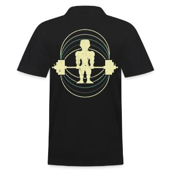 Deadlift Vintage Retro Workout - Men's Polo Shirt - black - Back - Kai (181cm)