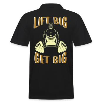 Lift Big Get Big Deadlifting - Men's Polo Shirt - black - Back - Kai (181cm)